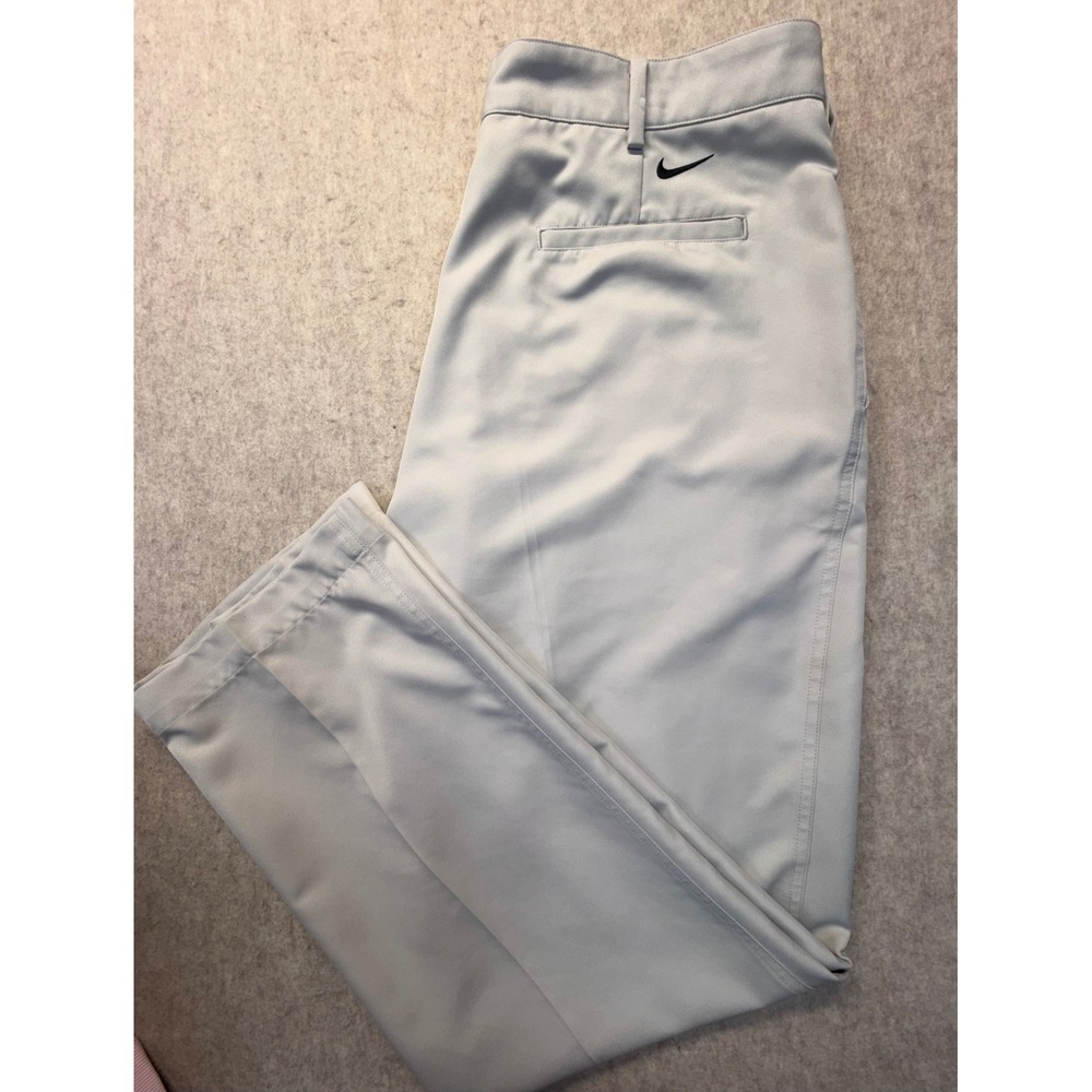 Nike Golf Pants Men 36x32 Standard Khaki Dri-Fit Flat Front Performance Chino